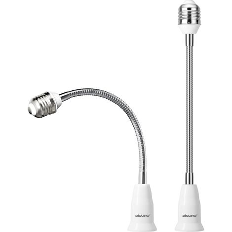 E27 Support de Lampe réglable, Lot de 2 Adaptateur de Base de Lampe d’Extension, Haut qualité convertisseur de Prise d’Ampoule Moyenne Flexible (1/5)