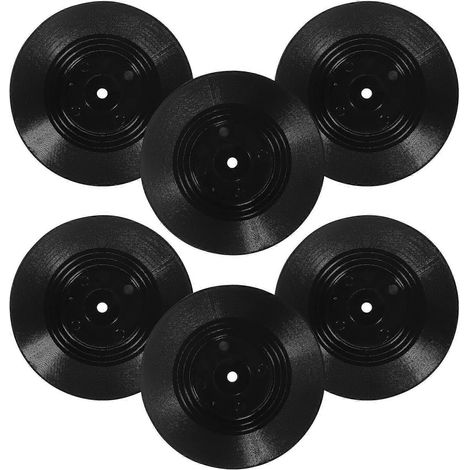 Lot de 6 sous-verres vintage en vinyle, en forme de coussin, style rétro. (1/2)
