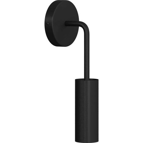 Fermaluce Metal, lampada a muro in metallo con estensione curva e paralume Tub-E14