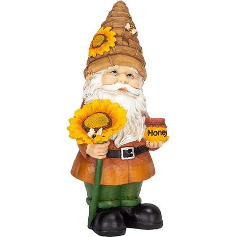 Gnome - Resin Garden Statue - Sunflower Decor - Outdoor Indoor Home Decoration - 1 Piece (1/5)