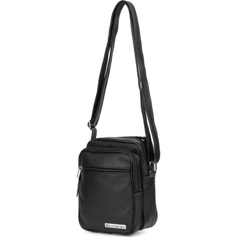 Borsa a tracolla piccola da uomo in pelle nera Beltimore G62 (1/5)
