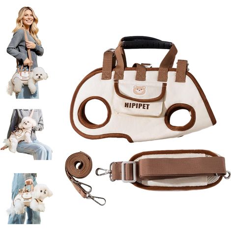 Sac de transport pour chien – Harnais respirant réglable – Poche avant – Pour animaux jusqu'à 6,5kg – Idéal pour randonnées et voyages (1/5)
