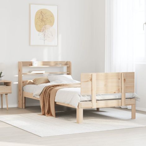 Bettgestell mit Kopfteil ohne Matratze 75x190 cm vidaXL (1/5)