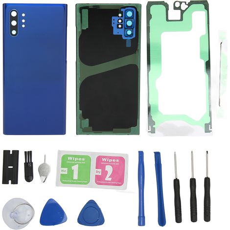 Coque Arrière Verre Trempé de Remplacement pour Samsung Galaxy Note 10 Plus Bleu - Protection Écran Complète (1/5)