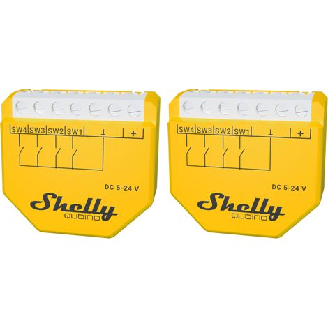 SHELLY Activateur de scènes Wave i4 DC, encastré, jaune, 2 pièces