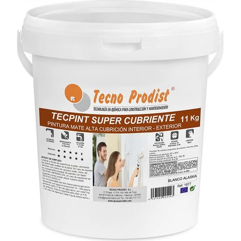 Tecno Prodist TECPINT SUPER COUVERTURE - Peinture inodore et à séchage rapide (Blanc Alaska)