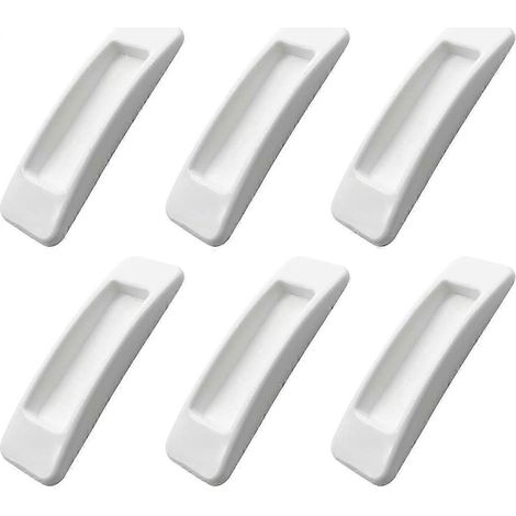Lot de 6 poignées de porte coulissantes autocollantes blanches, poignées autocollantes pour porte coulissante à double verrouillage (1/5)