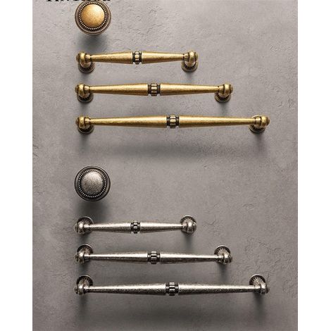 Poignées de meuble vintage en bronze antique, cuisine, bouton (1/5)