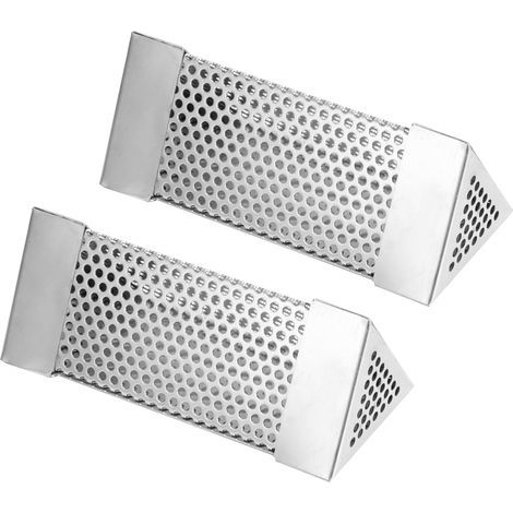 2 pièces tube fumoir BBQ en acier inoxydable 15 cm forme triangulaire pour grille à pellets (1/5)