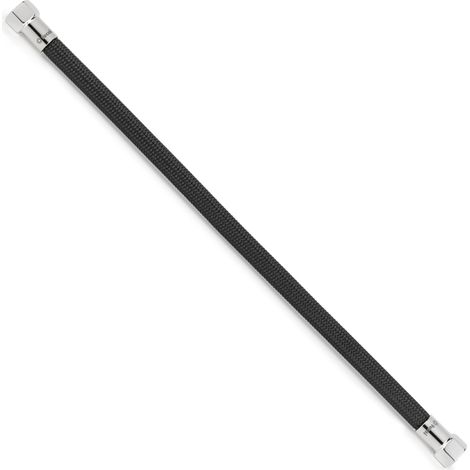 Flexible sanitaire NOIR POLYMÈRE Øintér.8mm - Femelle 3/8" - Femelle 3/8" CHROME - 400mm - TAQ PREMIUM - Tucai