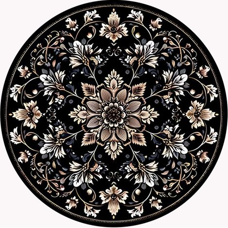Bohemian Luxury Insulated Placemat, Retro Style Coaster, Round Design, Suitable for Home and Dining Tables - Bohemian 01 - 1818CM2.5mm