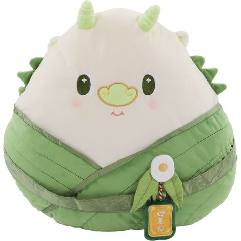 Coussin en peluche Dragon Zongzi, motif dessin animé, expressions vives et mignonnes, ultra doux, pour enfants et adultes. (1/5)