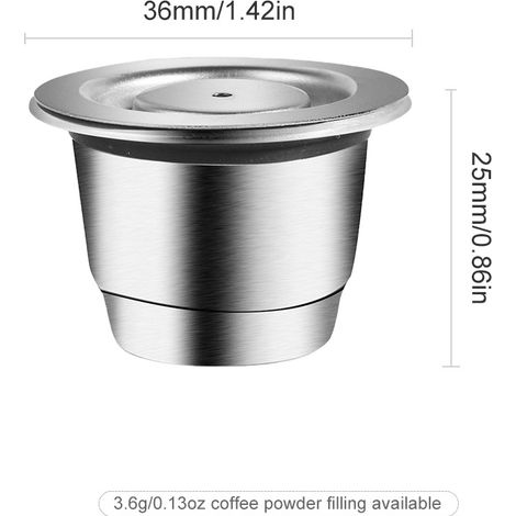 Capsules de café en acier inoxydable, capacité de 0,13 oz, pour Nespresso U CitiZ Pixie Le Cube Maestria Lattissima Inissia Concept Essenza Machine