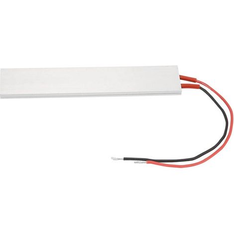 Plaque chauffante thermostatique avec élément chauffant PTC et boîtier en aluminium de 150 x 28,5 mm (12 V/70 °C)