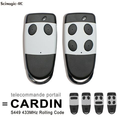 NALOOKAMIC Telecommande Portail pour Cardin S449 QZ2, S449 QZ1, 433.92 MHz, 2 Canaux, TXQ4492P0, Télécommande de Portail pour Porte de Garage (2pcs)