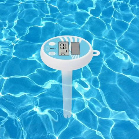 Thermomètre numérique à énergie solaire Thermomètre de piscine flottant, facile à lire et thermomètre résistant aux chocs pour toutes les piscines, spas, spas et étangs extérieurs / intérieurs A (1/5)