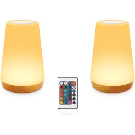 Lot de 2 - Veilleuse adulte - Lampe de chevet - Veilleuse enfant rechargeable USB - Lampe de lecture - Lampe de réveil - Lampe d'ambiance - Éclairage LED - Lampe de chevet pour bébé, enfant et adulte  (1/5)