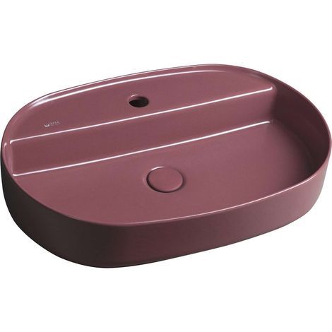 Sapho Isvea - Aufsatzwaschtisch 60x40 cm, Hahnloch, Maroon Red 10NF65060-2R