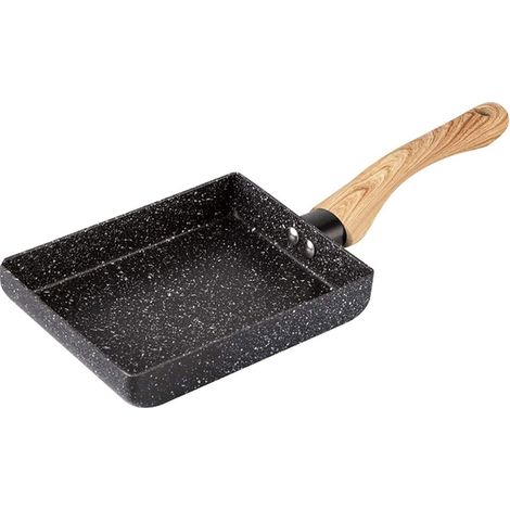 Poêle à Frire Tamagoyaki Omelette Poêle Noire Poêle à œufs Crêpe Marmite de Cuisine Marmite à Petit-déjeuner Mini poêle de Cuisson,Black (1/4)