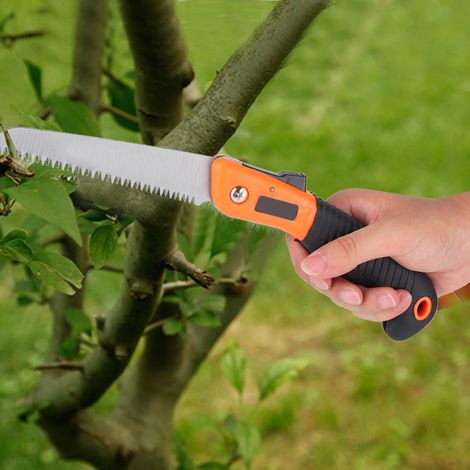 Scie à main pliante multifonctionnelle miniature en acier à haute teneur en carbone, outil de coupe manuel pour menuisiers et jardiniers (1/5)