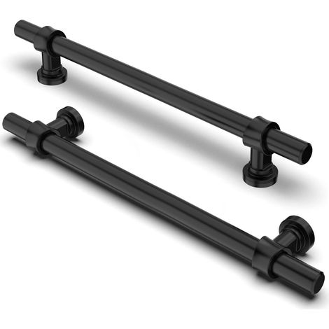 (2 pièces)Poignées Espacement des Trous de 192 mm Noir Mat Poignées de Meubles Poignées de Placard Poignées (1/4)