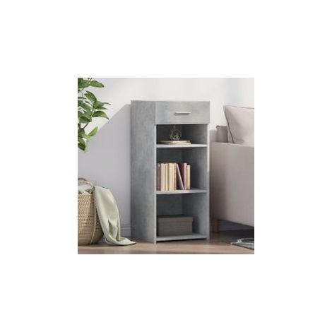 Buffet gris béton 40x42,5x93 bois d'ingénierie (1/5)