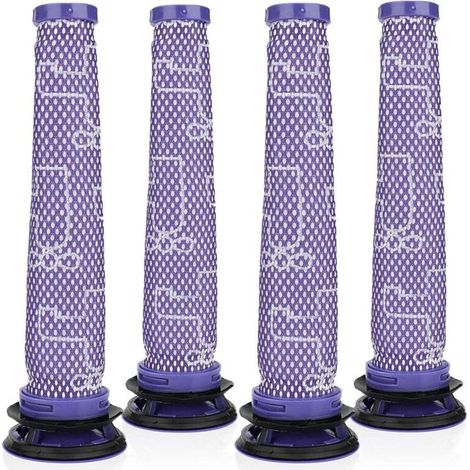 Filtre pour Dyson V6 V7 V8 de Remplacement Série, Rechange de Filtre Pré-Moteur 4 Pièce, HEPA Filtre pour Aspirateur Dyson, Dyson Accessoire Filtre Pré-Moteur (1/4)