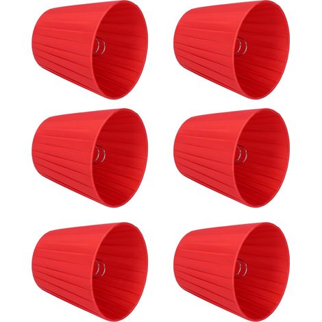 Lot de 6 abat-jour modernes en tissu rouge pour lampe de table, lustre en cristal ou applique murale. (1/5)