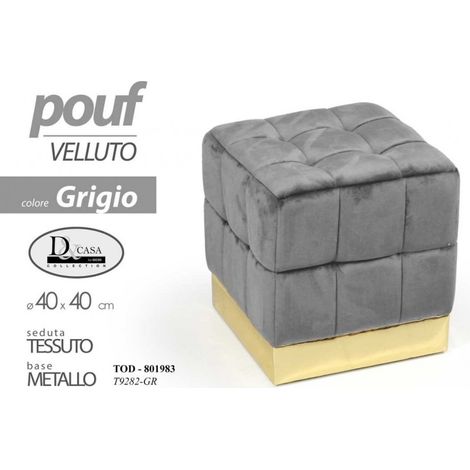 Pouf repose-pieds en velours cm 40 soft décoratif