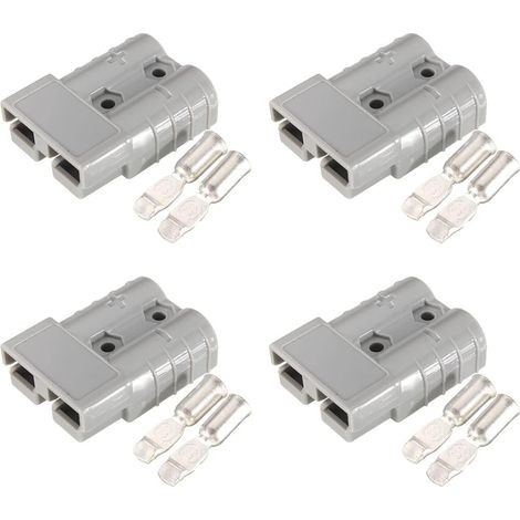 4 pièces Connecteur de Batterie borne de câble de Prise, Prise de Connexion Rapide 600 V 50 A pour remorque de Caravane de Chariot élévateur-Gris (1/5)