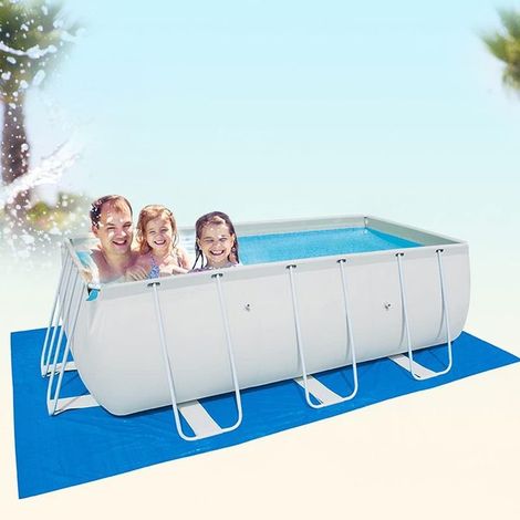 Bache de protection rectangulaire pour piscine hors sol, imperméable, en polyéthylène, 445 x 254 cm, idéale pour la peinture et le camping (1/4)