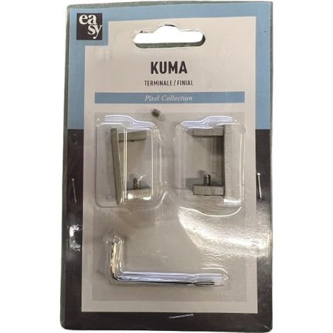 2PZ TERMINALE DECORATIVO PIATTO COL.CROMO MOD.KUMA