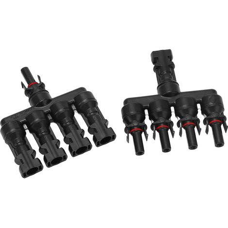 2 Stück Solar-Abzweigverbinder, 4 auf 1 Stecker/Buchse, Solar-Y-Abzweigverbinder, 1500 V (1/5)