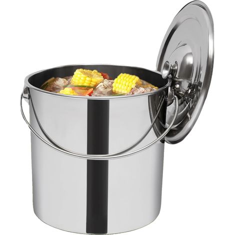 Seau, Acier Inoxydable, Grande Capacité, 20L (1/5)