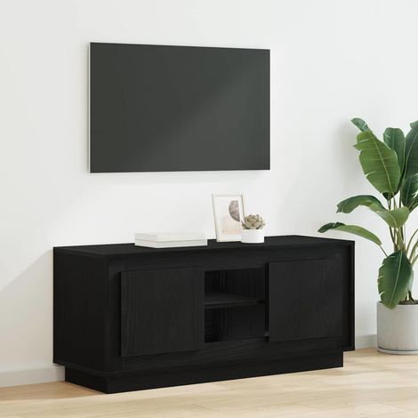 vidaXL Mobile TV Rovere Nero 102 x 35 x 45 cm Legno multistrato