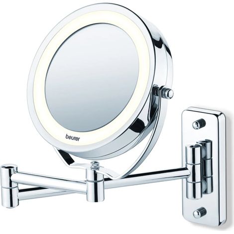 Miroir grossissant éclairé 11 cm – 5x agrandissement – 12 LED – Montage mural facile – Pour visage – Beurer (1/5)