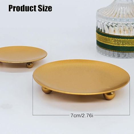 bougeoirs piliers en métal - Dessous de bougie ronds - Pour mariage, Noël, fête, banquet - Décoration de table (1/4)
