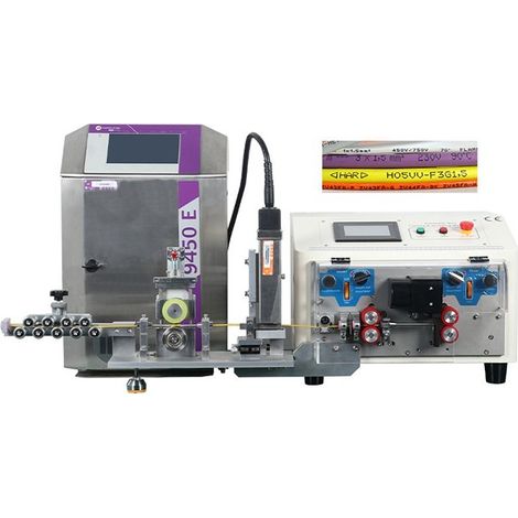Macchina automatica per il taglio e spelatura dei cavi unipolari (0,1-6 mm²) + marcatrice a inkjet per marcatura cavi (1/3)
