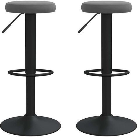 vidaXL Taburetes de cocina 2 unidades terciopelo gris oscuro (1/2)