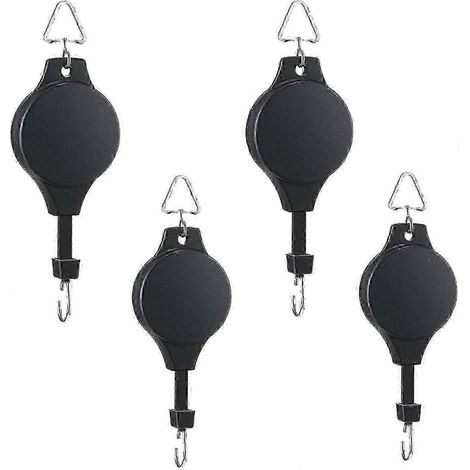 Poulie de suspension pour paniers de jardin - Lot de 4 supports de plantes réglables (1/5)