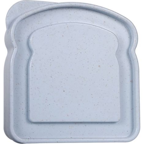 1 Boîte à sandwich, Plastique transparent, Forme toast, Bambou et polypropylène, École pique-nique voyage . (1/4)
