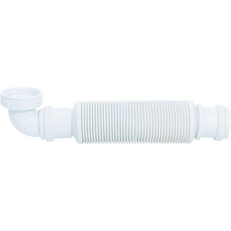 Sifón de lavabo de polipropileno que ahorra espacio D32, blanco, 26,7 x 4,7 cm (1/3)