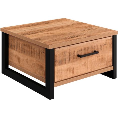 Enna table basse 2 tiroirs décor mango. (1/5)