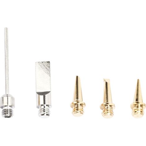5pcs HS-1115K Pointes de Rechange pour Fer à Souder à Gaz - Cuivre Pur + Placage - Chauffage Rapide - Différents Types de Pointes - Accessoires pour les Fers à Souder à Gaz (1/4)