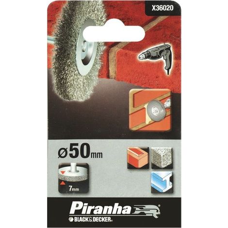 BLACK&DECKER PIRANHA-SPAZZOLA CIRCOLAREmm 50 IN ACCIAIO PER TRAPANI X36020
