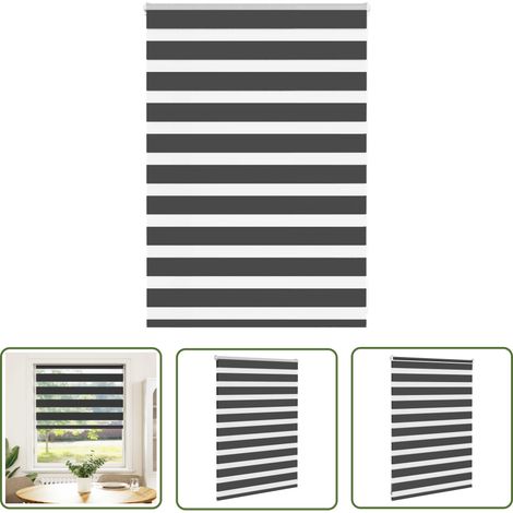 vidaXL Zebrarollo Schwarz 100x100 cm Stoffbreite 95,9 cm Polyester (1/5)