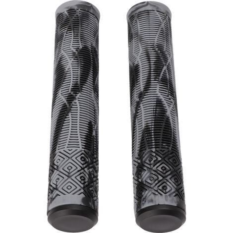 Poignées de vélo VTT 22,2 mm en caoutchouc TPE, protection de guidon souple et antidérapante avec embouts de guidon verrouillables, gris et noir. (1/5)