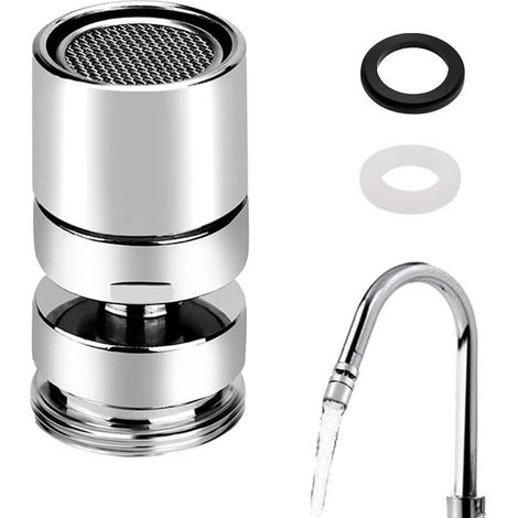 Bardusch Aérateur de Robinet 360° Pivotant M22 Femelle ou M24 Male Filetage Mousseur Robinet Embout en Laiton Cuisine Economiseur d'eau pour Robinet Salle de Bain avec 22mm 24mm Adaptateur (1/5)