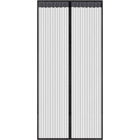 Rideau de porte magnétique noir en 120x210 CM pour portes fenêtres Anti Moustiques Mouches
