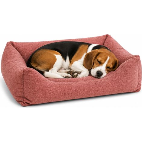 Panier Chien - Coussin Chien et Chat orthopédique à mémoire de Forme - Rectangle Rouge - 80 x 67 x 22 cm - Déhoussable - Lavable à 30°C (1/3)